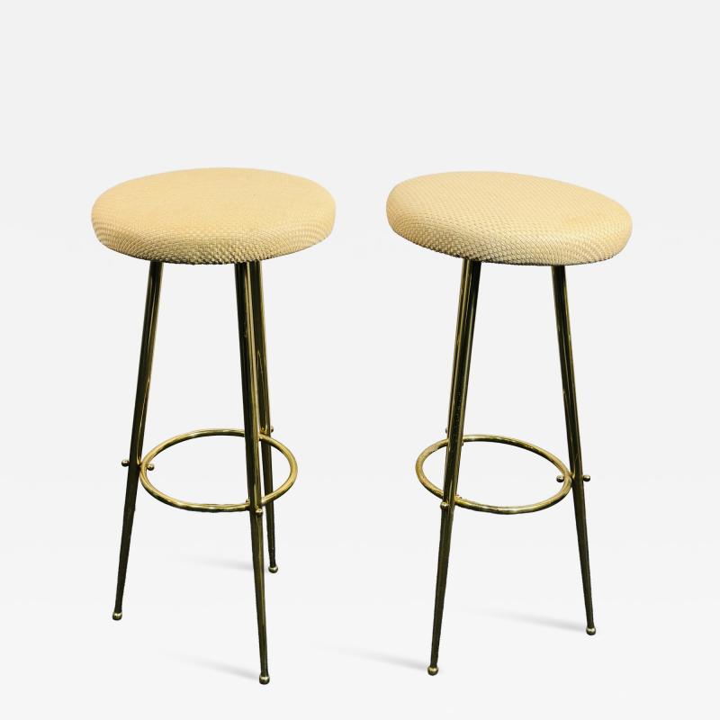 Karl Springer MODERNIST TUBULAR BRASS BALL BAR STOOLS