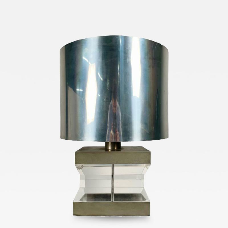 Karl Springer Mid Century Modern Lucite and Chrome Table Desk Lamp Karl Springer Style