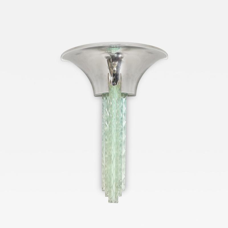 Karl Springer Mid Century Modernist Chrome Lucite Waterfall Sconce by Karl Springer