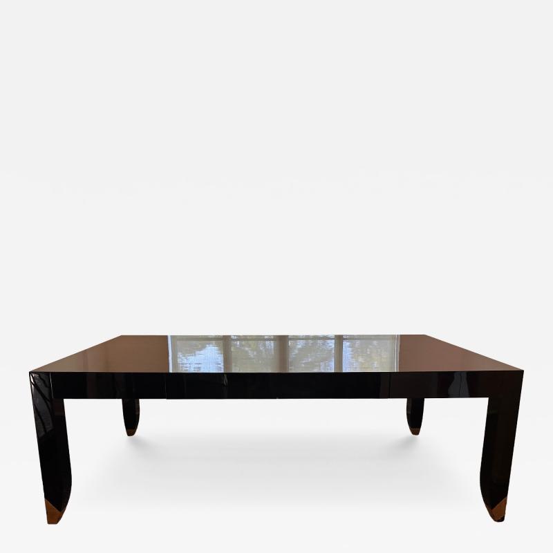 Karl Springer Original Vintage Karl Springer Executive Black Lacquered Desk