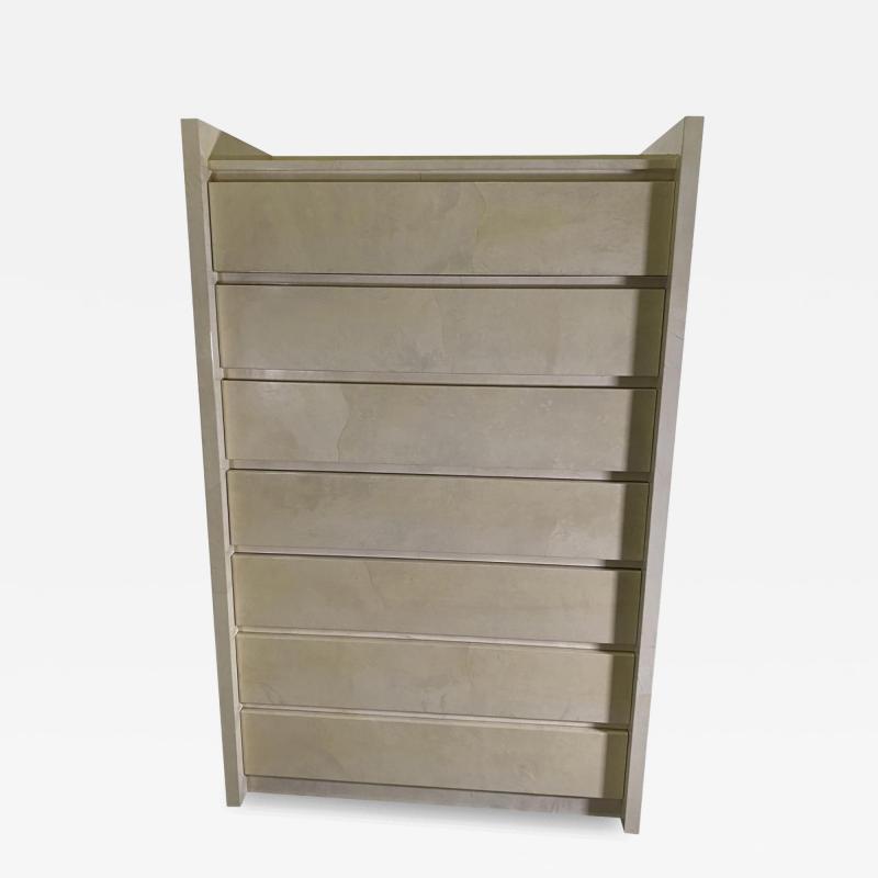 Karl Springer Rare American Modern Goatskin Highboy Semanier Karl Springer