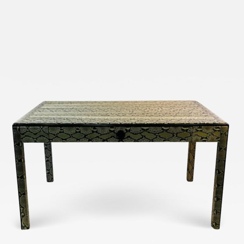 Karl Springer STUNNING MODERN PYTHON AND BLACK LACQUER DESK IN THE MANNER OF KARL SPRINGER