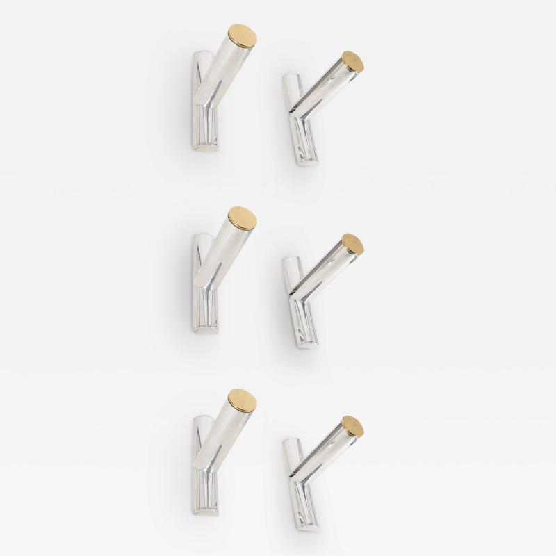 Karl Springer Set of 3 Wall Shelfs in Polished Aluminum Brass attb to Karl Springer