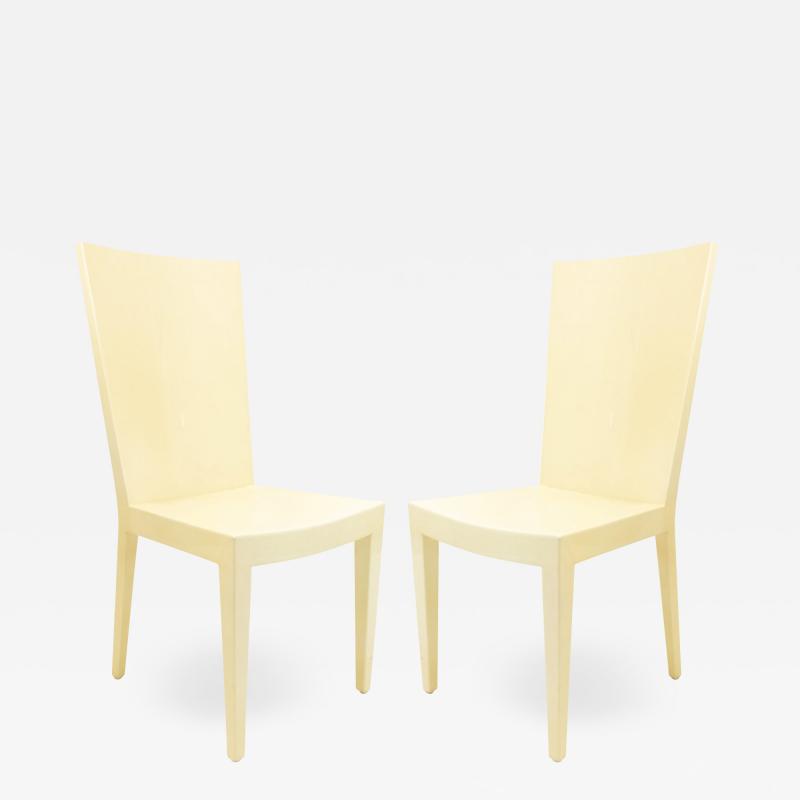 Karl Springer Set of 4 American Post War Geometric Side Chairs