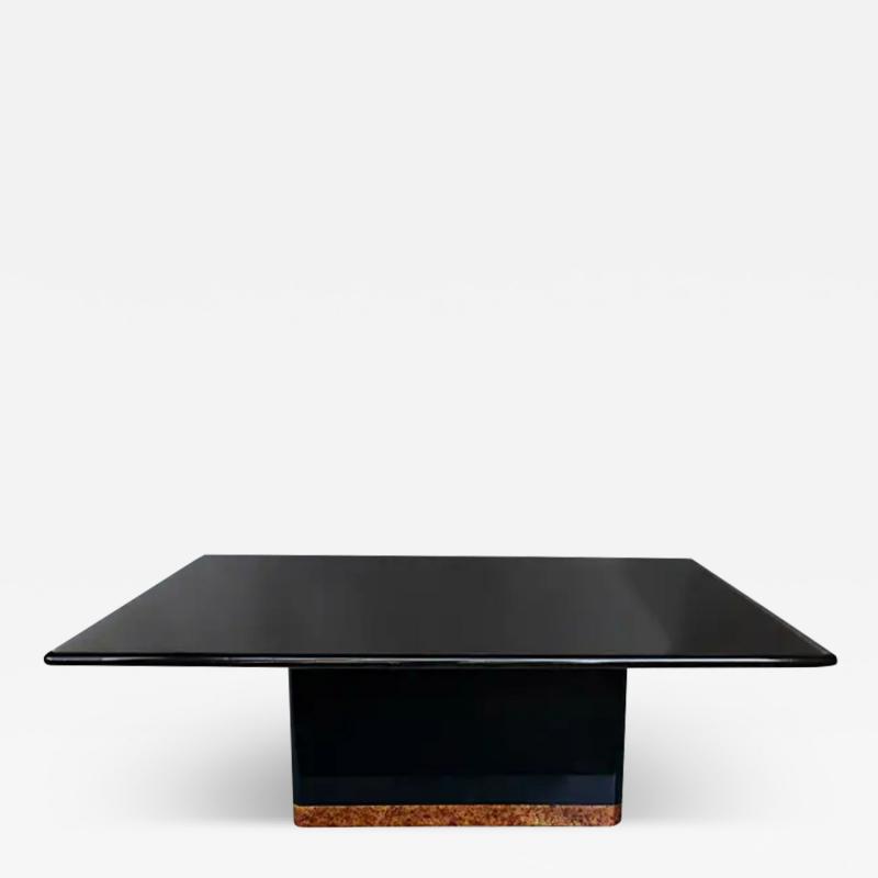 Karl Springer Vintage Springer Style Granite Dining Table with Bronze Banded Base