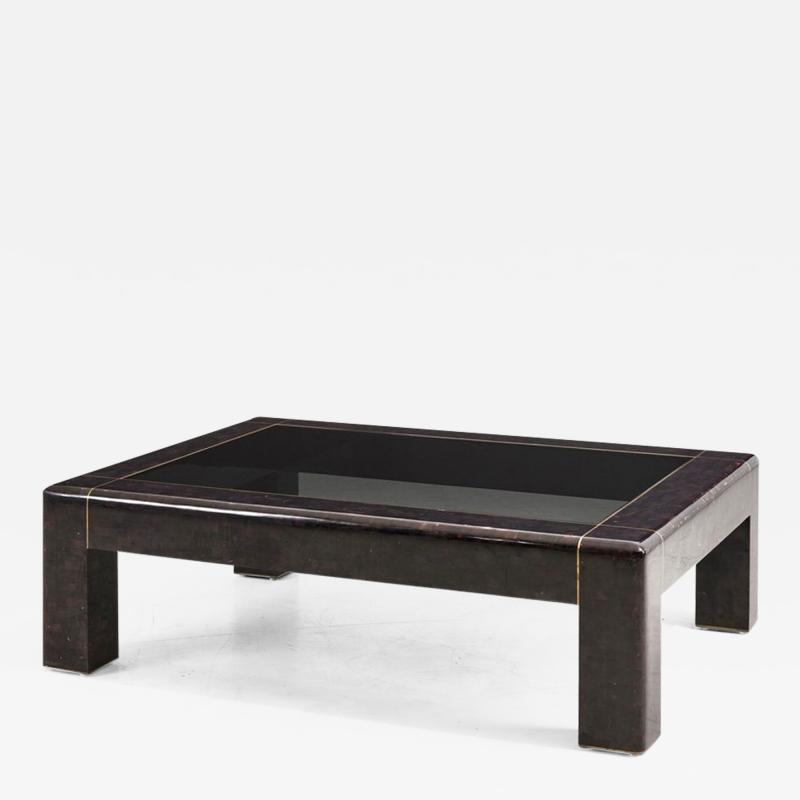 Karl Sprnger Tessellated Horn Sculpture Leg and Brass Coffee Table 1960