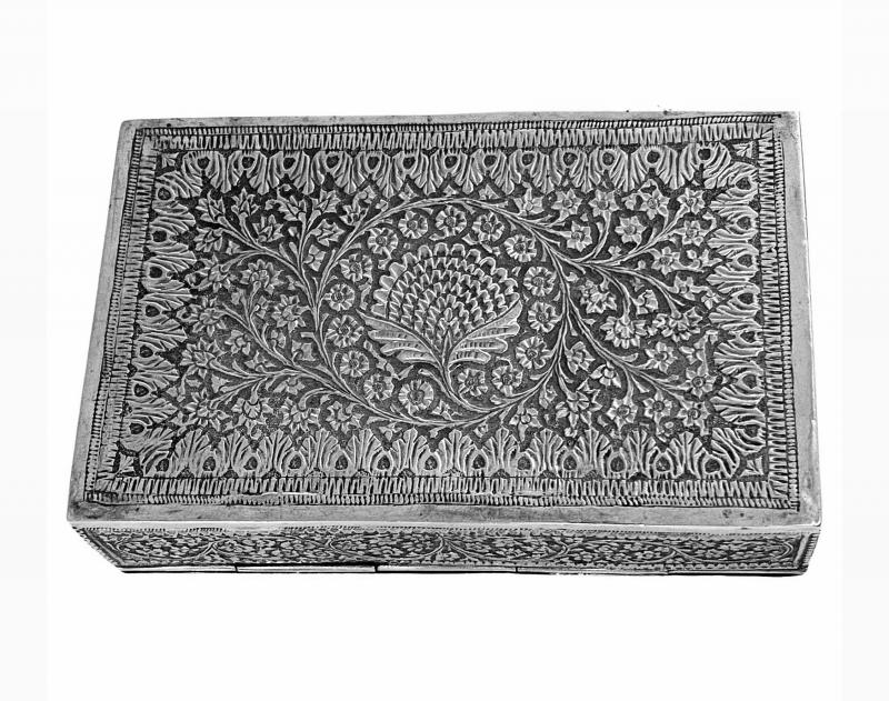 Kashmir Antique Silver Box India circa 1890.