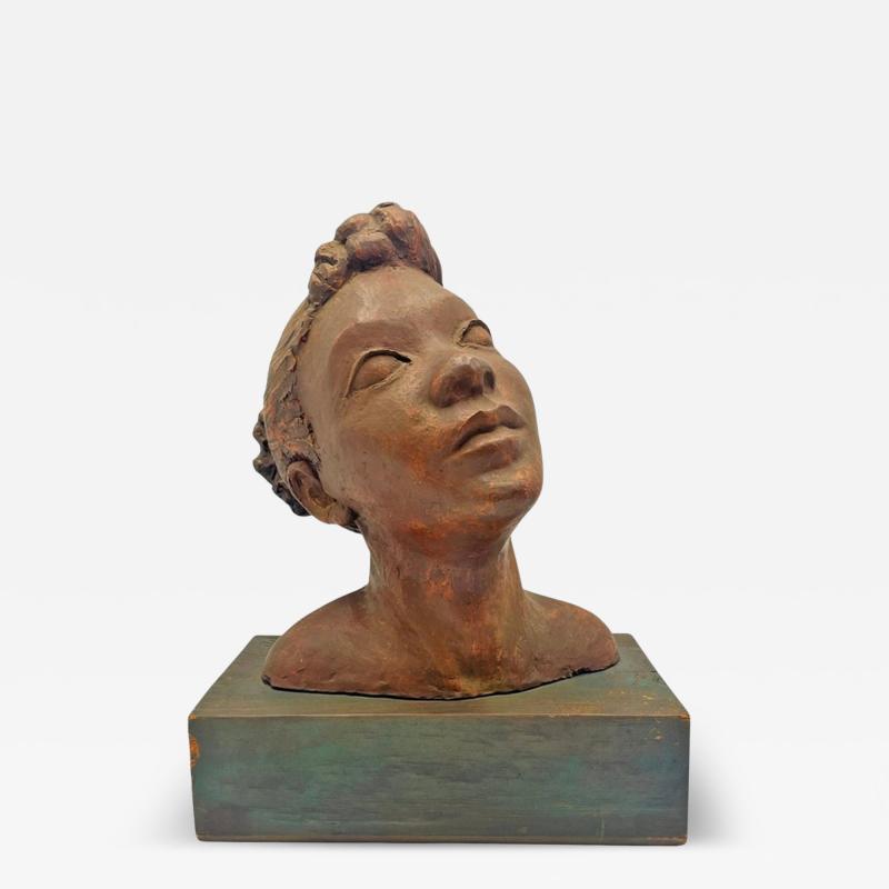 Katherine Kadell Clay Bust Sculpture Female Portrait Los Angeles Modern Art