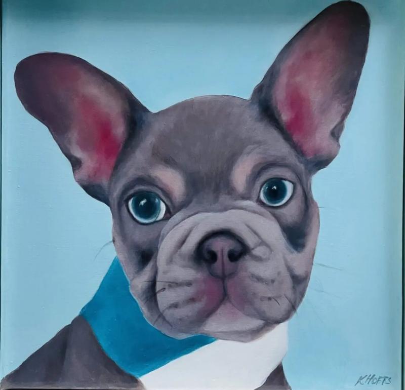 Kathy Hoets Pet Projects Light Blue Frenchie