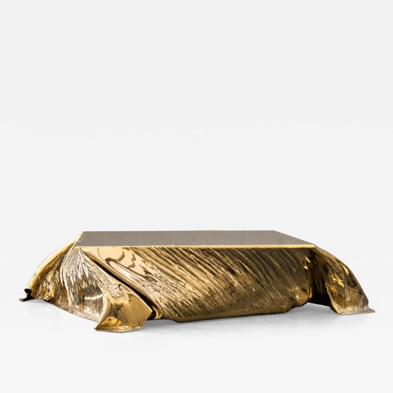 Katz Studio Levitaz Tornado Coffee Table Cast and Polished Bronze Sculptural Coffee Table