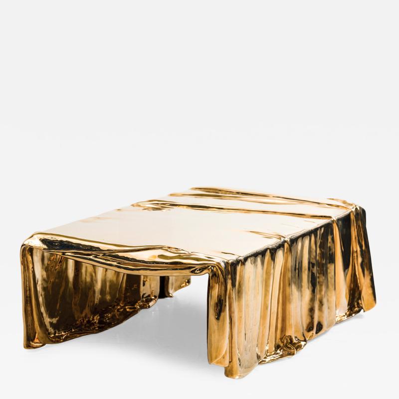 Katz Studio Vela Coffee Table by Katz Studio Cast and Polished Bronze