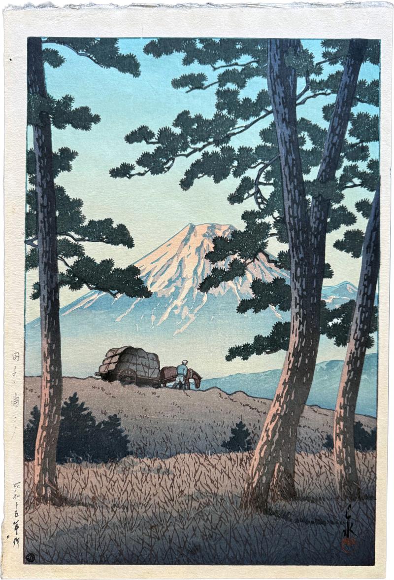 Kawase Hasui Japanese Woodblock Print Evening at Tago Bay by Kawase Hasui