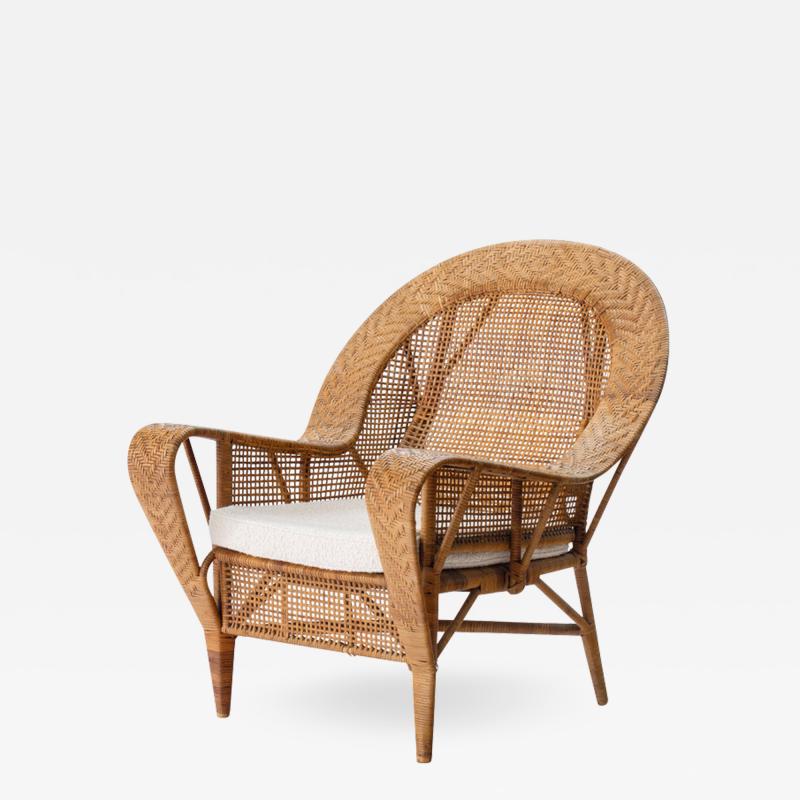 Kay Fisker Kay Fisker Canton Rattan Lounge Chair Denmark 1950s