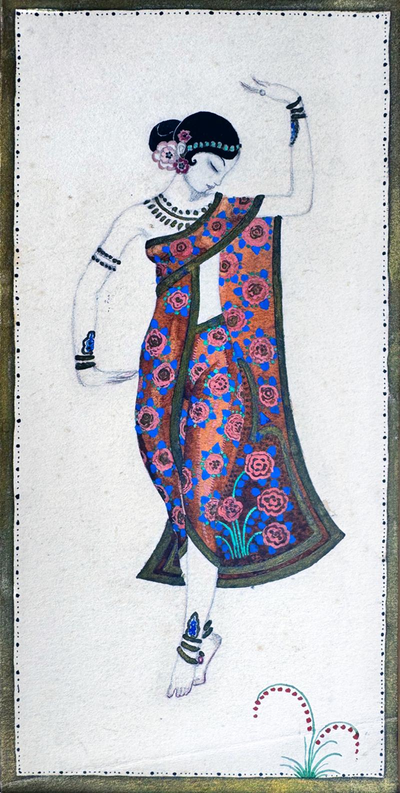 Kay Nielsen Hindu Dancer Costume design Illustration for Aladdin