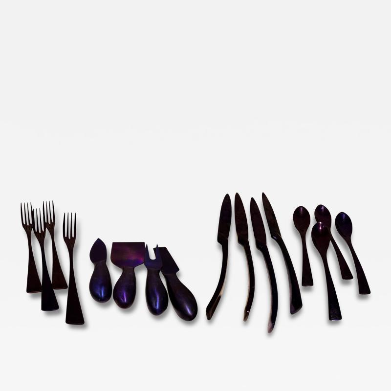 Kaya Premium Cutlery Set Glossy Purple Stainless Steel Service 4