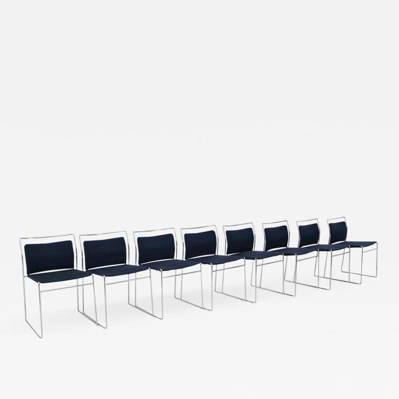 Kazuhide Takahama Set of Eight Steel and Cotton Chairs by Kazuhide Takahama