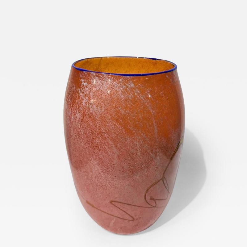 Keith Rowe BUSHFIRE Large flat vase 