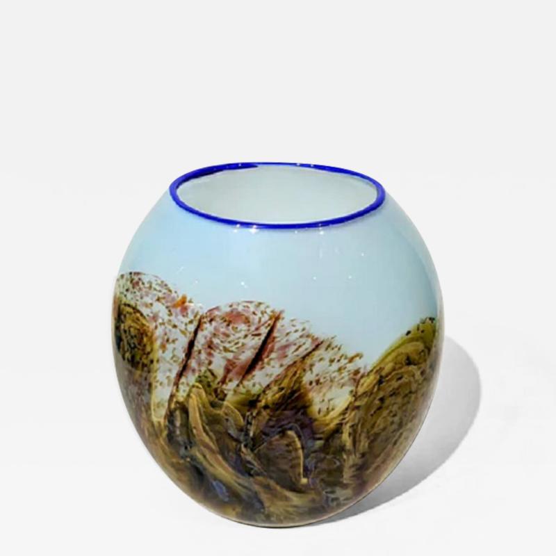 Keith Rowe OUTBACK Pale blue amber bowl 