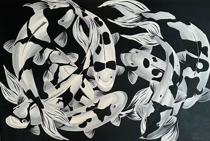 Ken Miller Black White Koi