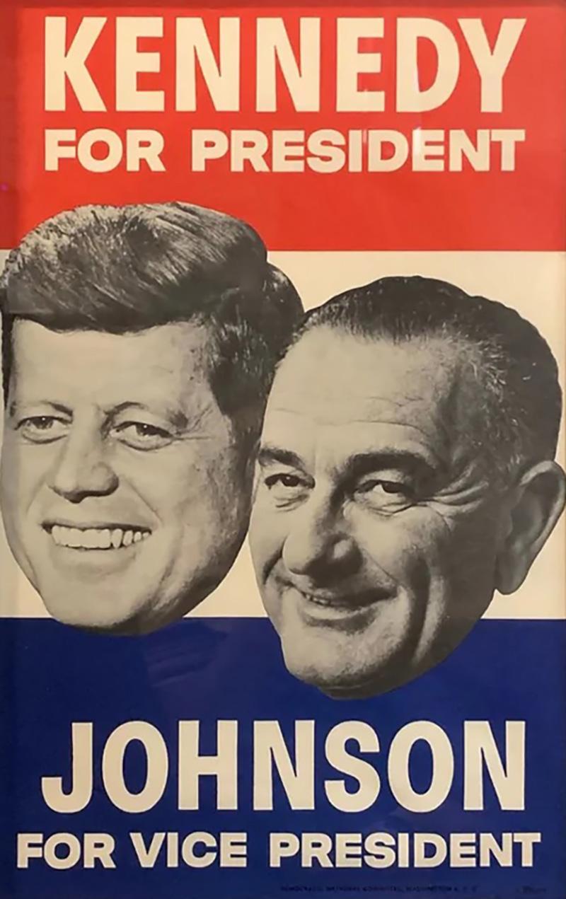 Kennedy for President Johnson for Vice President Vintage Campaign Poster