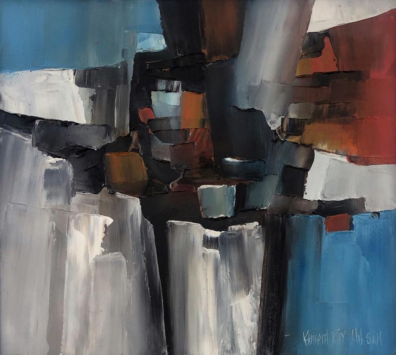 Kenneth Ray Wilson 1960s Abstract Painting by California Listed Artist Kenneth Ray Wilson