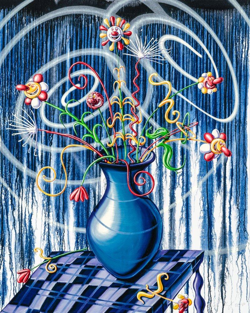 Kenny Scharf Big Flores X 3 Blue