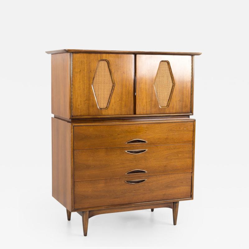 Kent Coffey Kent Coffey Greenbrier Mid Century Walnut 5 Drawer Highboy Dresser