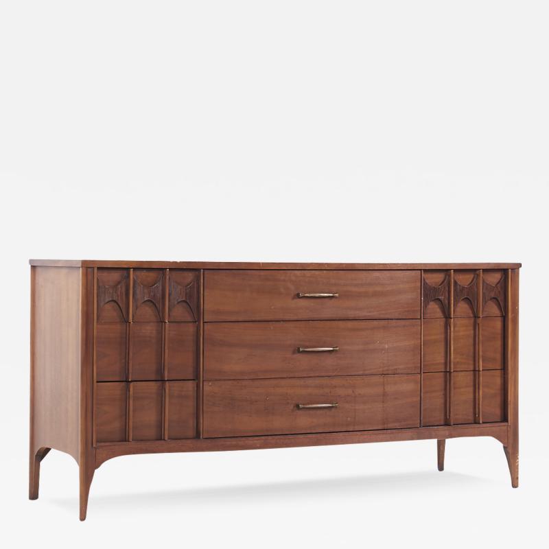 Kent Coffey Kent Coffey Perspecta Mid Century Walnut and Rosewood 9 Drawer Dresser