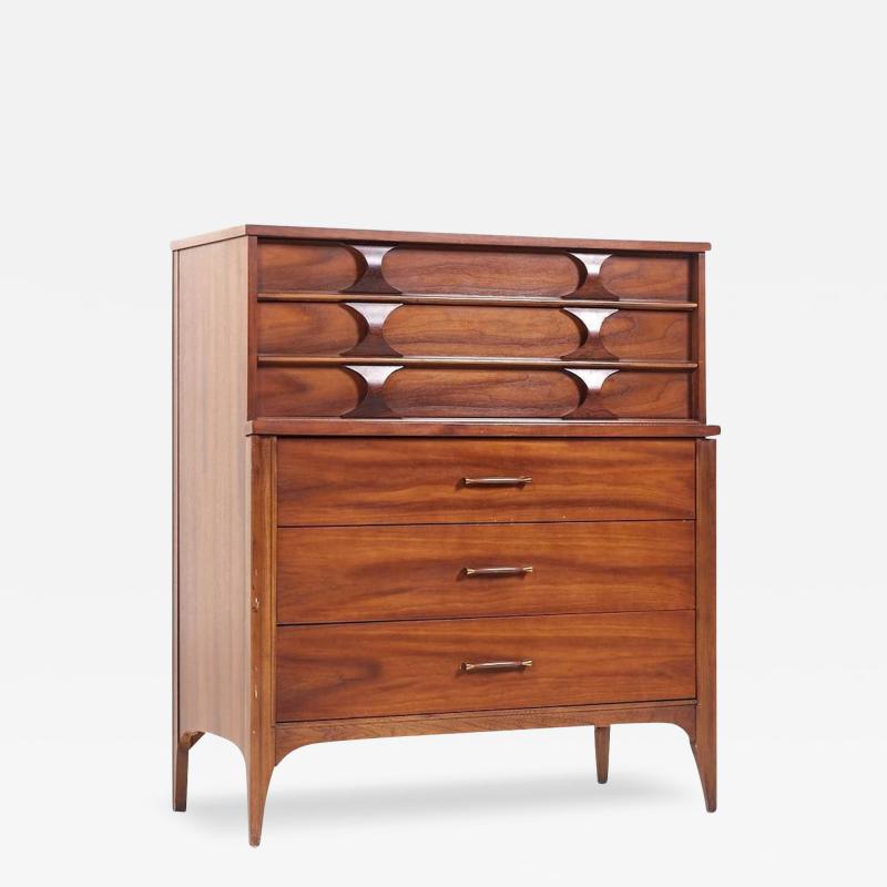 Kent Coffey Kent Coffey Perspecta Mid Century Walnut and Rosewood Highboy Dresser