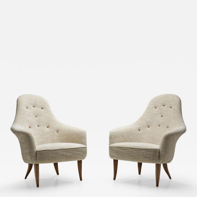 Kerstin H rlin Holmquist Kerstin H rlin Holmquist Adam Pair of Easy Chairs Sweden 1950s