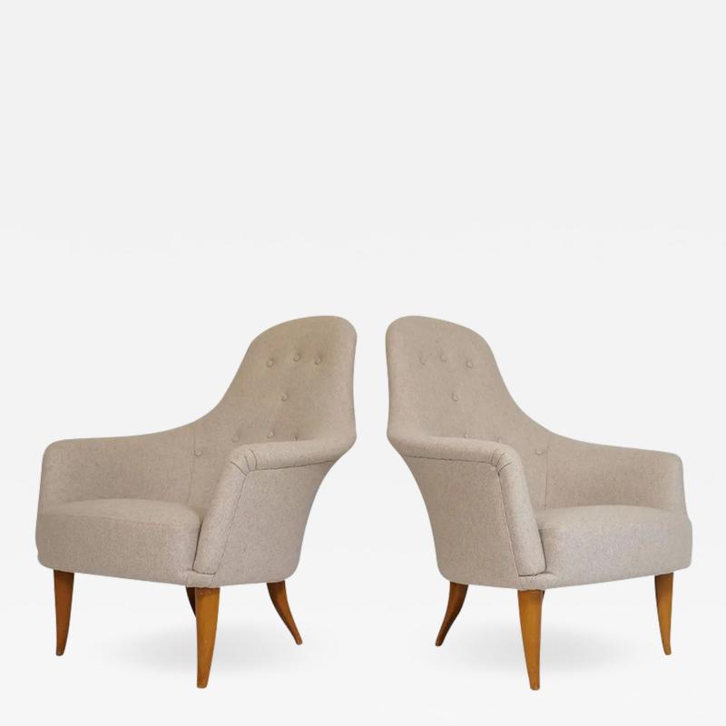 Kerstin H rlin Holmquist Midcentury Kerstin Horlin Holmquist Big Adam Lounge Chairs NK Sweden 1950s