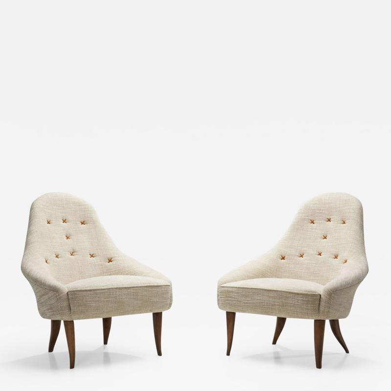 Kerstin H rlin Holmquist Pair of Lilla Eva Chairs by Kerstin H rlin Holmquist Sweden 1950s