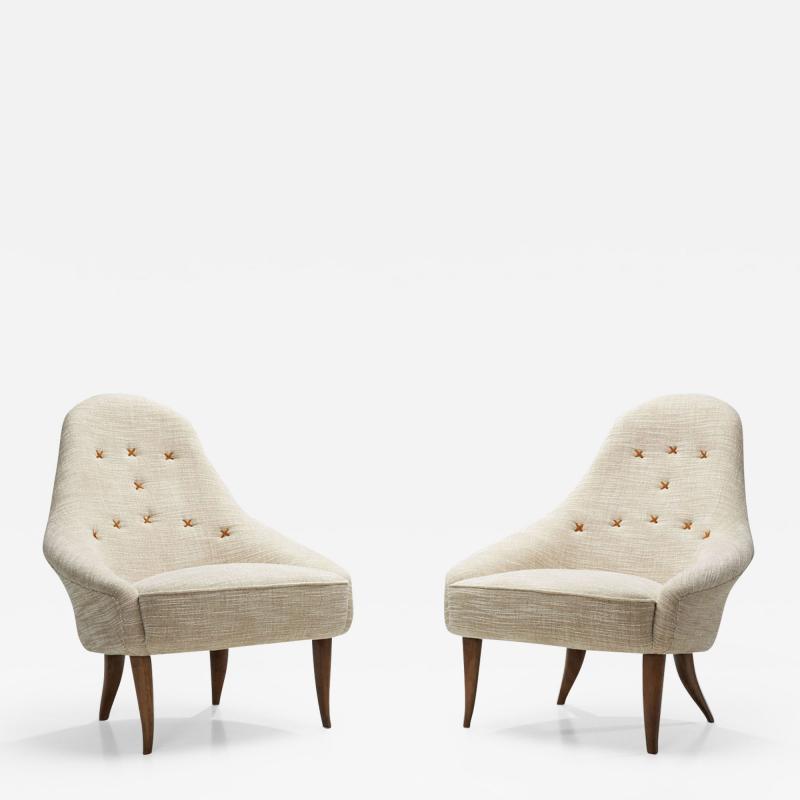 Kerstin H rlin Holmquist Pair of Lilla Eva Chairs by Kerstin H rlin Holmquist Sweden 1950s