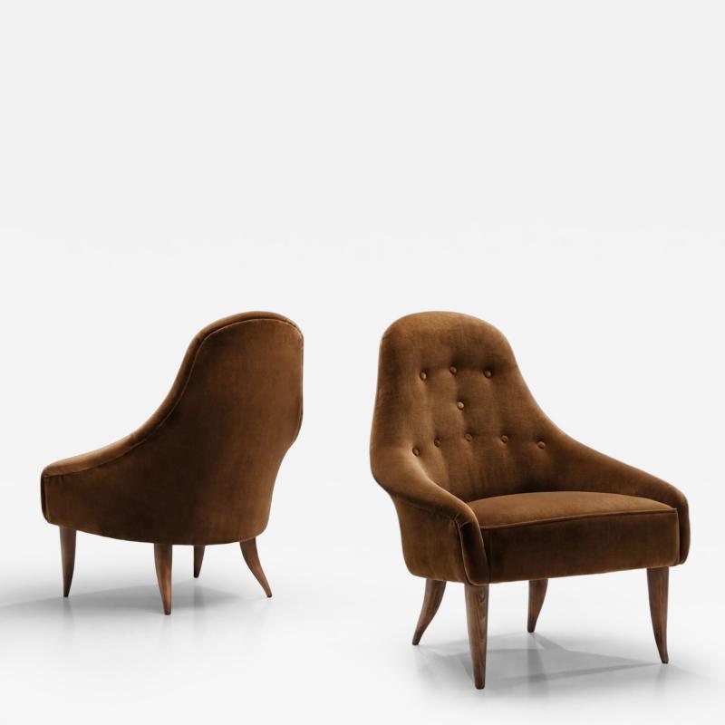 Kerstin H rlin Holmquist Pair of Little Eva Chairs by Kerstin H rlin Holmquist Sweden 1950s