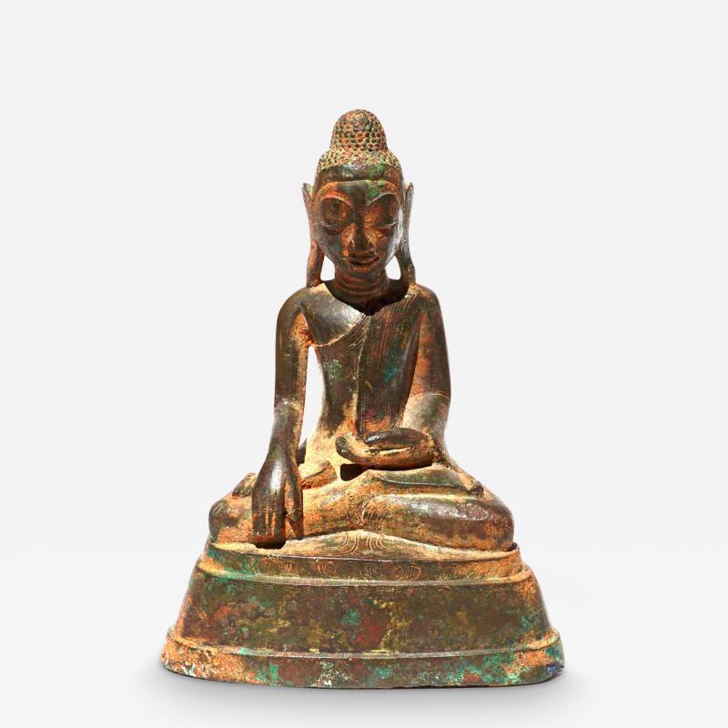 Khmer Bronze Maitreya Buddha 17th 18th Century with Writings