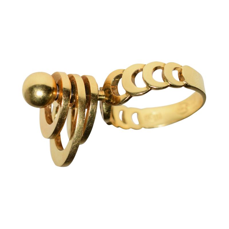 Kinetic Spinning Gold Ring