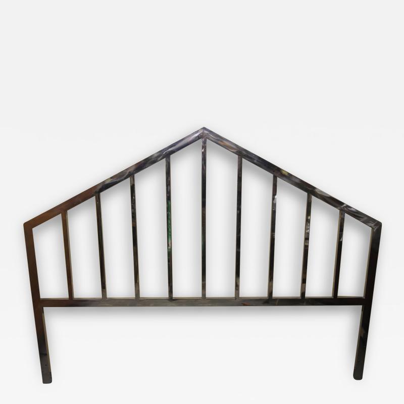 King Size Chrome Headboard Attributed to Milo Baughman