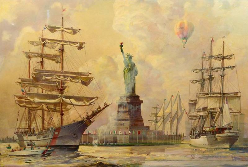 Kipp Soldwedel Operation Statue of Liberty Oil Painting