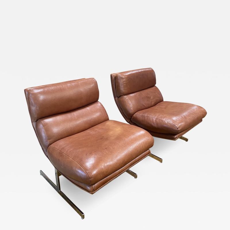 Kipp Stewart 1970s Pair of 2 Lounge Chair Designed by Kipp Stewart for Directional