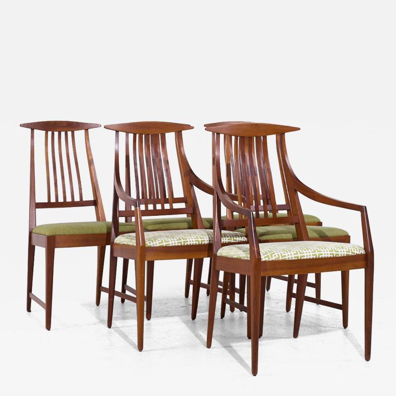 Kipp Stewart Kipp Stewart for Directional Mid Century Walnut Dining Chairs Set of 6