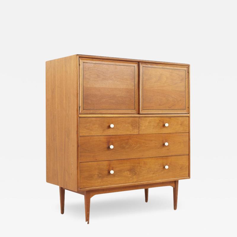 Kipp Stewart Kipp Stewart for Drexel Declaration Mid Century Walnut Highboy Gentlemans Chest