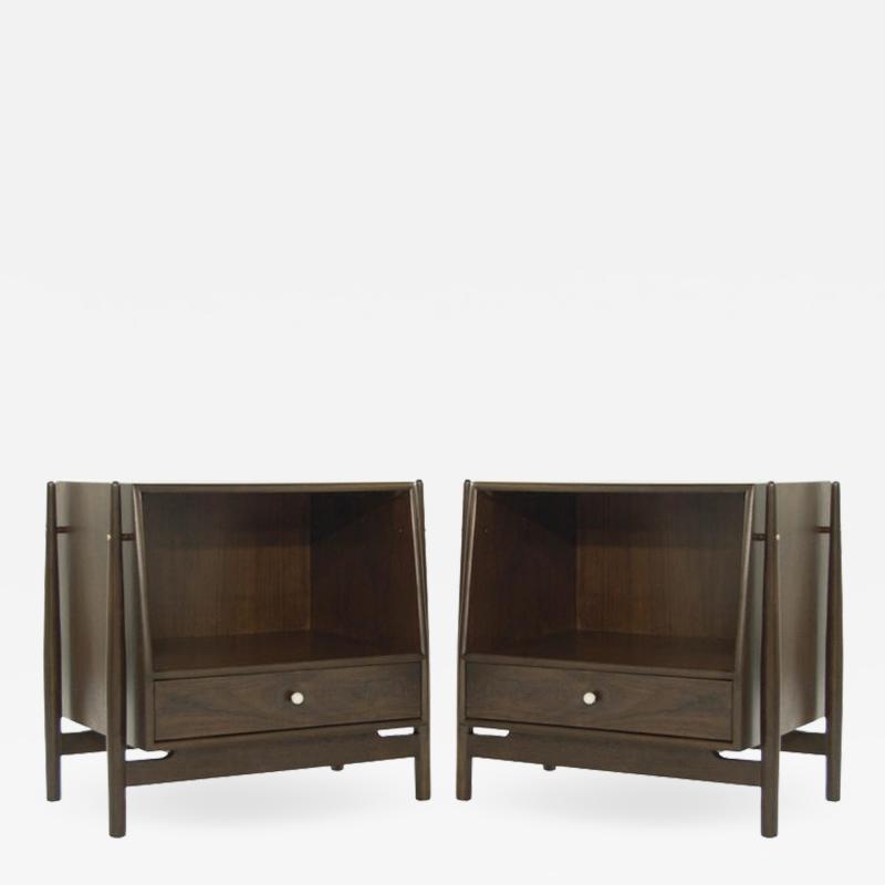 Kipp Stewart Pair of Walnut End Tables by Kipp Stewart 1950s