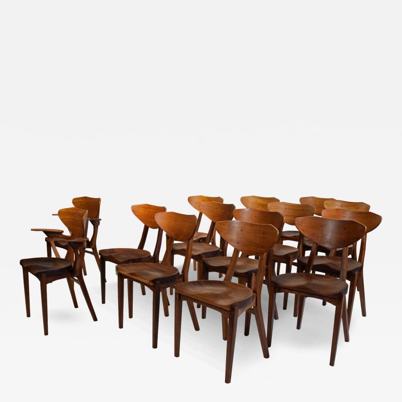 Kj rulff Rasmussen 14 Teak Chairs by Richard Jensen Kj rulff Rasmussen made by A Hansen S n 