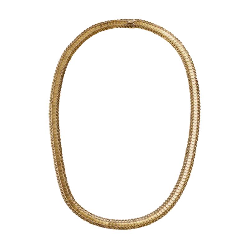 Knitted Victorian 18K Gold Chain Necklace