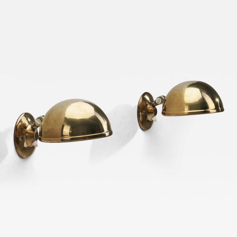 Knud Kristensen Knud Khristensen Brass Wall Lamps for Elit Agentur Randers Denmark 1970s