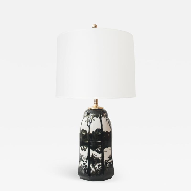 Knut Hallgren Swedish Ceramic Table Lamp by Knut Hallgren for Alp Lidkoping