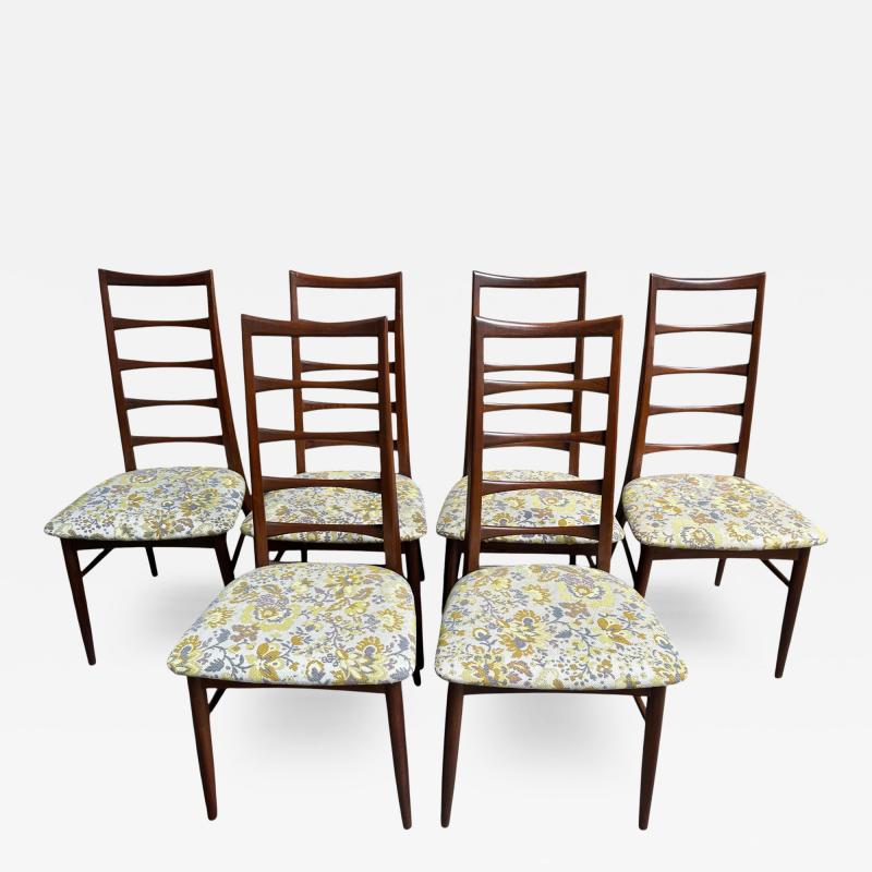 Koefoeds Hornslet Fantastic Set 6 Koefoed Hornslet Teak Ladder Back Dining Chairs