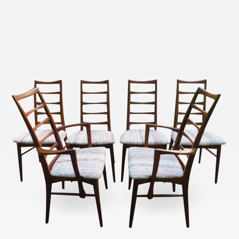 Koefoeds Hornslet Set of Six Koefoeds Hornslet Teak Dining Chairs Midcentury Danish