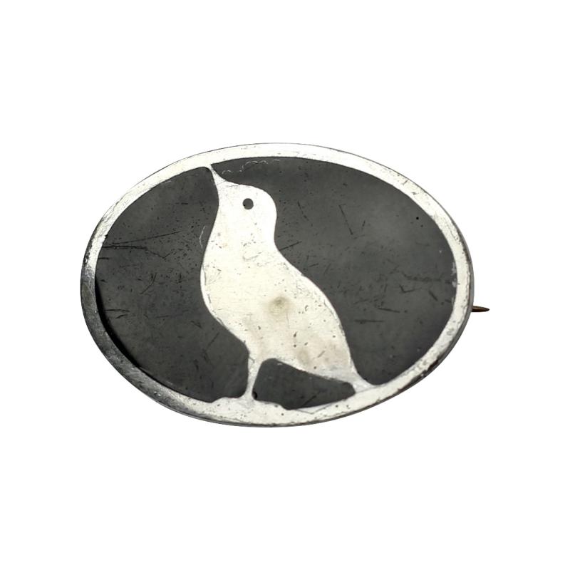 Koloman Moser Wiener Werkst tte Enamel Oval Brooch of Bird by Koloman Moser 1905 Austria