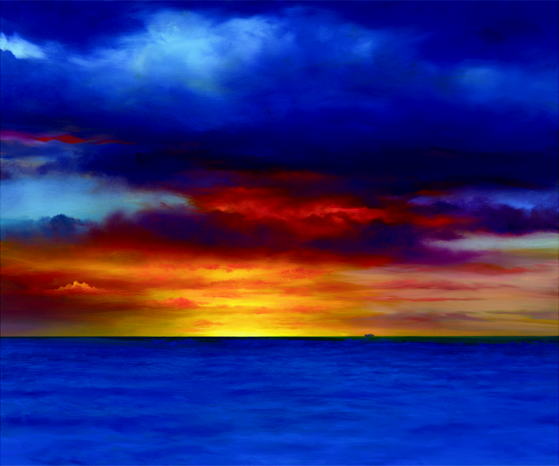 Kona Sunset Contemporary Giclee Print by Dario Campanile